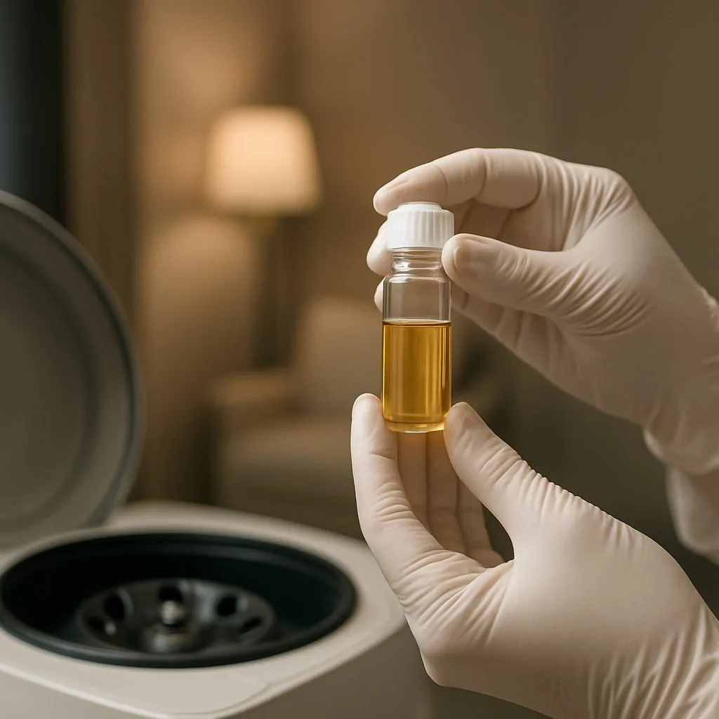 Aufbereitetes, körpereigenes Blutplasma für eine PRP-Behandlung